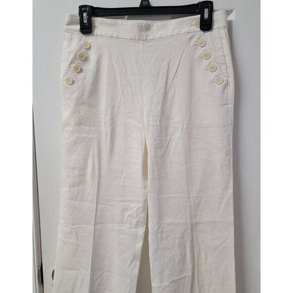 Theory Wide Leg Linen Sailor Pants 6 - Picture 3 of 9
